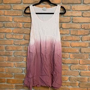 Freeloader Ombre Dress Womens Size Large Pink‎ Sleeveless Casual Summer Rayon